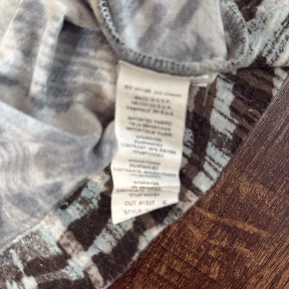 Karen Kayne, Long brown and powder blue pattern maxi dress. - Picture 4 of 4